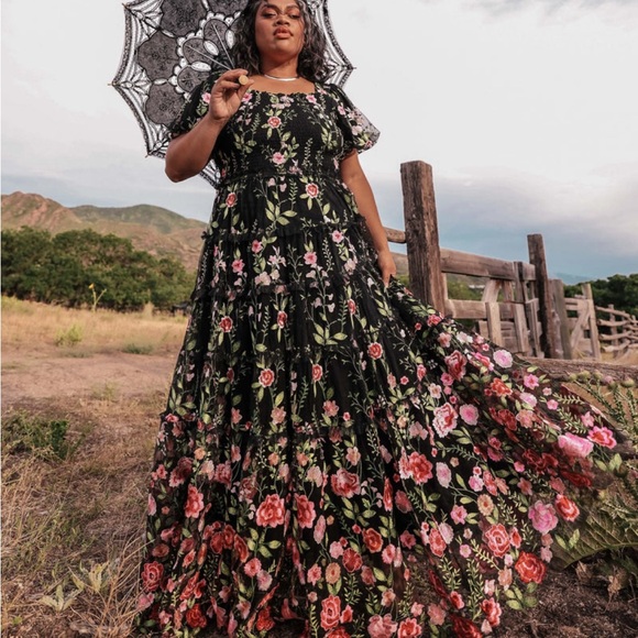 NWT Jessakae rose maxi dress 3x $298 - Picture 3 of 8